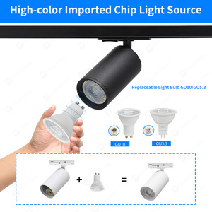 Thiết kế mới tracklights nhà ở tuyến tính LED Đèn Kit MR16 GU10 điểm đường sắt đầu xoay có thể điều chỉnh góc Đèn sân khấu ánh sáng lịch thi đấu - Product Image 5