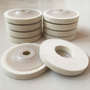 <span class=keywords><strong>Areal</strong></span> 4 pulgadas 100mm 6,0mm almohadilla de pulido de fieltro de lana gruesa rueda de pulido de vidrio de dureza media OEM/ODM personalizable 1 año - Product Image 1
