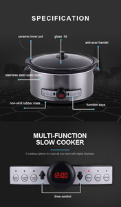 Cuisinières multifonctions programmables et mijoteuses de 3,5 L/4,5 L/6,5 L/8,0 L (6 quarts) avec réglage de la minuterie - Product Image 2