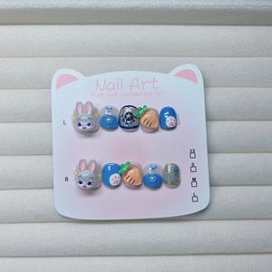 Uñas Postizas Infantiles de Dibujos Animados, Zootopia Oficial Judy, 3-8 Años, Hechas a Mano, Reutilizables - Product Image 3