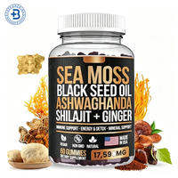 Gummies OEM de baies d'églantier et de mousse de mer, supplément à base de plantes, marque privée, gummies de mousse de mer séchée pour un ventre plat
