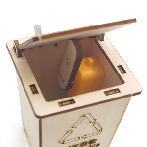 Induction Trash Can Model 3 Wood <b>DIY</b> <b>Kit</b> Infrared Sensor For Kids Science Education Toy - Product Image 3