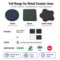 Sous-verres en gros, sous-verres pour la vente au détail, sous-verres pour supermarchés, sous-verres de forme personnalisée, en caoutchouc naturel, OEM USA
