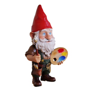 OEM ODM Resin Artist Gnome <strong>Figurine</strong> Custom Private Label Novelty Statue Wholesale Polyresin Decor <strong>Hand</strong> Painted Painter Gnomes - Product Image 1