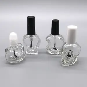 Botella de esmalte de uñas transparente, forma única, 10ml, venta al por mayor