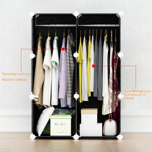 Tủ quần áo nhựa tự lắp ráp, thiết kế hiện đại, di động, tiện dụng cho phòng ngủ, nội thất gia đình, tủ quần áo kết hợp - Product Image 3