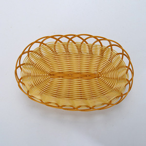Panier à fruits et légumes en plastique tressé, forme ovale, écologique, récipient alimentaire en PP, style rustique, origine Shandong - Product Image 1