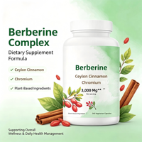 Capsules de Berbérine, Cannelle de Ceylan et Chrome 3000mg Haute Puissance – Complément de Soutien – Fabrication OEM ODM Marque Privée