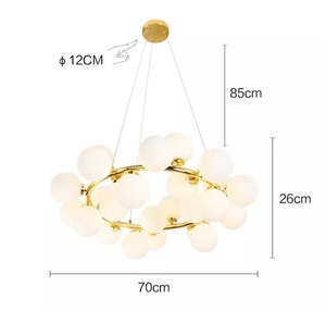 Minimaliste Salon Chambre Hôtel Décoratif Suspension Lampe Nordique Boule De Verre Lustres - Product Image 2