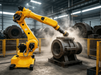 Bras robotisé 6 axes, charge utile de 210 kg, répétabilité +/-0,06 mm, homologué CE, robot industriel pour la palettisation
