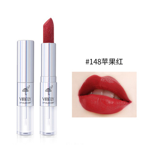 Le nouveau rouge à lèvres double tête étanche ensemble durable ne se décolore pas couleur ne colle pas tasse bouche rouge maquillage en gros - Product Image 1