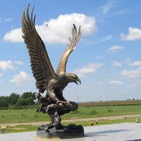 Brass Eagle Statues, Garden Ornaments, Metal Art Animal