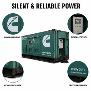 Generador Diésel Silencioso de Bajo Consumo con Alternador Refrigerado por Agua Cummins de 200 kVA, 25 kVA, 30 kVA, 35 kVA, 40 kVA con Generador Stamford - Product Image 6