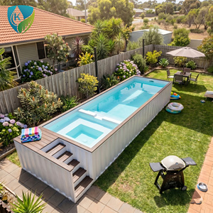 Piscine hors sol préfabriquée contemporaine avec <span class=keywords><strong>coque</strong></span> modulaire en fibre de verre <span class=keywords><strong>pour</strong></span> jardin extérieur, <span class=keywords><strong>spa</strong></span> domestique, unité de bain à remous – Offre Spéciale - Product Image 3