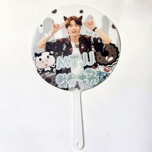 พัดพลาสติกใสแบบใหม่ พัดมือถือขนาดเล็กน่ารัก พัดสองด้าน พัดพลาสติกขนาดเล็กแบบพกพาสำหรับแฟนคลับเคป๊อป - Product Image 6