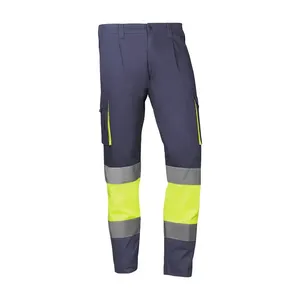 Pantaloni da lavoro - HV910DNYEL XS Mykonos - Colore: Giallo fluorescente/blu - Chiusura con zip centrale e bottoni. Due - Product Image 1