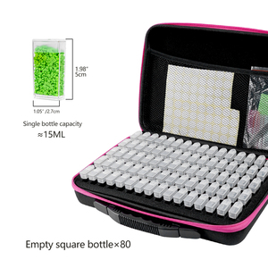 Vente flash : Boîte <span class=keywords><strong>de</strong></span> <span class=keywords><strong>rangement</strong></span> pour peinture au <span class=keywords><strong>diamant</strong></span> avec 80 flacons carrés, kit d'outils <span class=keywords><strong>de</strong></span> <span class=keywords><strong>broderie</strong></span> au <span class=keywords><strong>diamant</strong></span>, étui <span class=keywords><strong>de</strong></span> transport avec fermeture éclair - Product Image 3