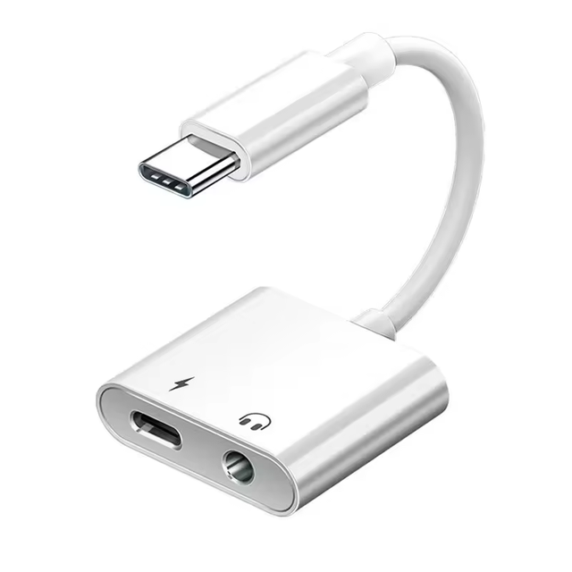 2 in 1 Type-C to 3.5mm Headphones Jack Charge Adapter USB C to 3.5mm Audio Jack Converter