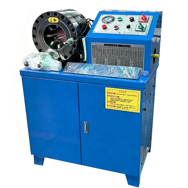 High Pressure Hydraulic Hose Crimping Machine Vertical Pipe Crimper for 1/4"2" Rubber Hose Fitting Assembly Tube Swaging Machine