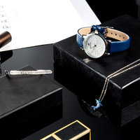 Coffret cadeau, montre-bracelet pour femme de luxe imperméable avec accessoires en acier titane résistant à la décoloration, pour cadeau