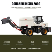 Bétonnière montée sur camion 4m3, mini mobile, auto-chargeante, montée sur remorque, système entièrement hydraulique, moteur pour travaux ruraux