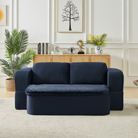 Sofá Cama Convertible de Tela, Sofá Futón Plegable Moderno, Sofá Cama de Espuma Comprimida para Sala de Estar, Dormitorio, Hotel