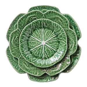 Offre Spéciale assiettes à dîner en céramique <span class=keywords><strong>de</strong></span> <span class=keywords><strong>feuille</strong></span> <span class=keywords><strong>de</strong></span> chou vert peint à la main rétro français - Product Image 1