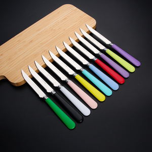 Cuillères à latte en acier inoxydable personnalisées en gros HBC0322, ensemble cuillère et fourchette en acier inoxydable avec manche en plastique - Product Image 2