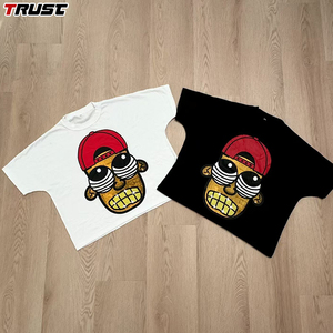 T-shirt Oversize Cropped da Uomo in Cotone Pesante 230 GSM con Spalle Cadenti, Vestibilità Ampia, Personalizzabile con Logo, OEM di Fabbrica - Product Image 1