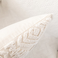 Taie d'oreiller géométrique tuftée nordique moderne de haute qualité avec housse de coussins de dos de canapé à pompon