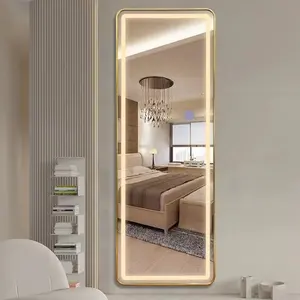 Wholesale Home Decor Aluminum Framed Full Length Body Led Mirror With Led Light Smart Floor Mirror Wall Mounted