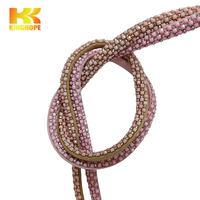 Bande de strass en plastique rose-orange de 8 mm, matériau pour chaussures, ruban thermocollant, accessoire diamant multicolore, largeur et longueur personnalisables