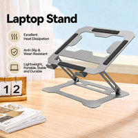 Support d'ordinateur portable pliable et réglable en métal, support ergonomique pour ordinateur portable, support de refroidissement portable pour MacBook, support de bureau