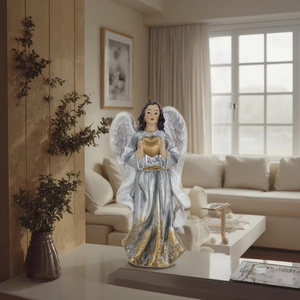 12-Inch Saint <span class=keywords><strong>Gabriel</strong></span> Thiên Thần Bức Tượng Công Giáo Tôn Giáo Mặt Hàng 3D Nhựa Thủ Công Phong Cách Tùy Chỉnh - Product Image 1