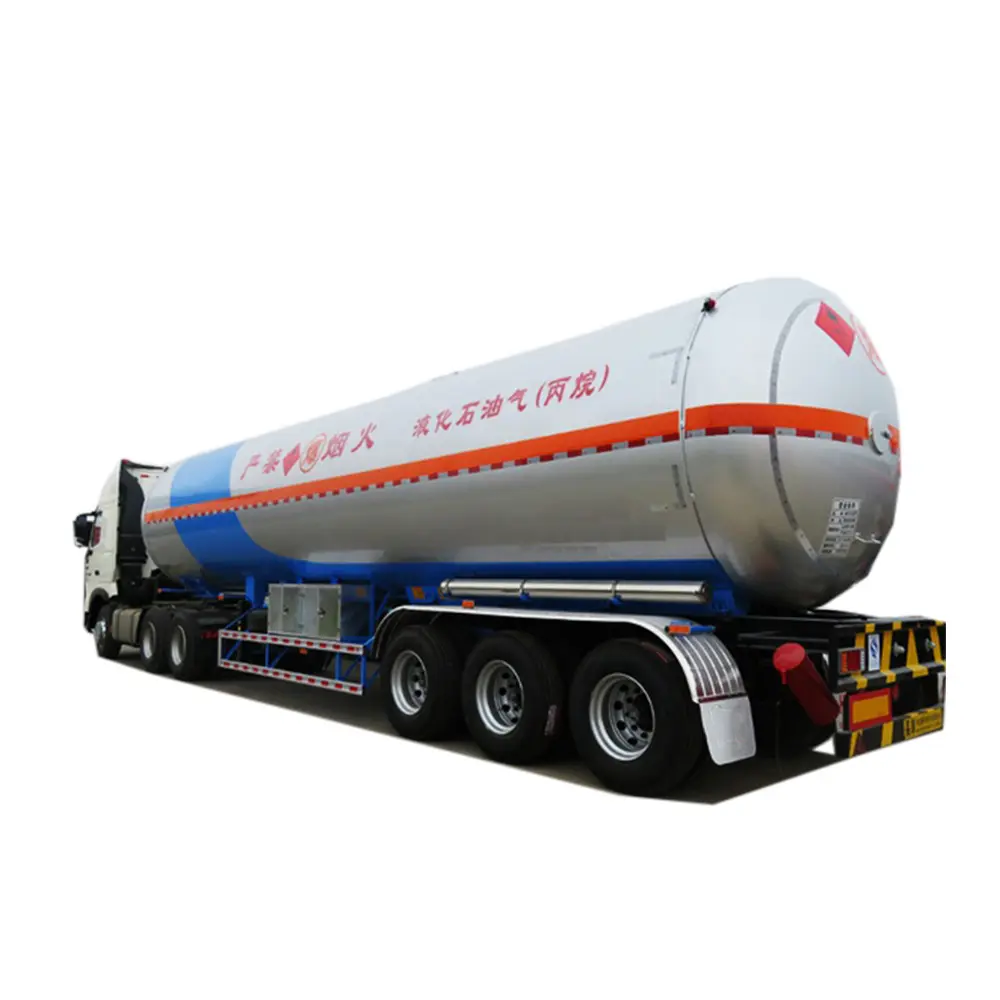 판매를위한 세미 트럭 트레일러와 큰 용량 61.9 CBM LPG 가스 수송 탱크