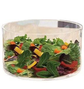 Bol de service de mélange empilable personnalisé rond de qualité alimentaire, bol de salade en plastique de collation de fruits en acrylique coloré réutilisable