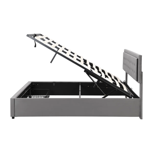 <span class=keywords><strong>Base</strong></span> de Cama Moderna de Tamaño Completo <span class=keywords><strong>con</strong></span> 2 Cajones, Estructura de Madera <span class=keywords><strong>con</strong></span> Listones, Tapicería de Terciopelo y Cabecera Ajustable - Product Image 4