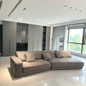 Sofá Seccional Modular Extensible de Forma Rectangular, Tela Escarchada, Relleno de Esponja, Diseño Minimalista Budapest para Apartamento o Villa - Product Image 2