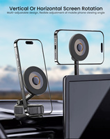 Support magnétique pour téléphone à ventouse, rotation à 360°, flexible, portable, pliable, pour pare-brise, tableau de bord, bureau, miroir, surfaces lisses