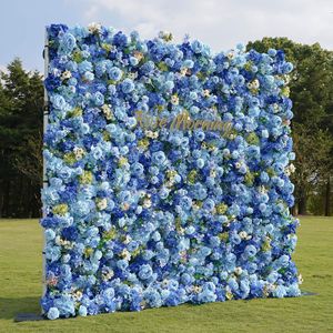 Panneau mural de fleurs artificielles en gros pour mariage, toile de fond enroulable 8ft x 8ft, mur de roses pour la décoration - Product Image 4