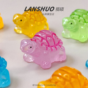 Lanshuo Mini Tortuga de Resina, Accesorios de Joyería, Adornos de Escritorio Coloridos, Transparentes y Lindos - Product Image 1
