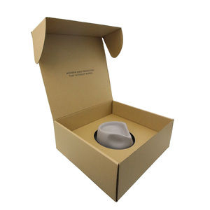 Hat packaging Fedora box Luxury Kraft Paper Custom Printed Black Fedora Hats Box Packaging with Plastic Handle