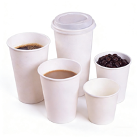 Gobelets à café jetables biodégradables de qualité alimentaire, écologiques, avec logo personnalisé imprimé, avec couvercles, 8 oz, gobelet en papier à paroi simple