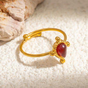 European American Style Stainless Steel Obsidian <b>Adjustable</b> <b>Ring</b> Crown Shape Bezel Setting Unisex Jewelry Gift - Product Image 4