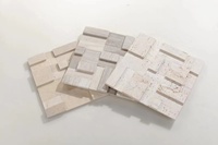 Pierre naturelle de tuile de mosaïque de conception blanche du travertin 3D pour la décoration d'intérieur de mur