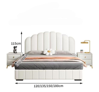 Lit de rangement moderne et confortable avec revêtement en cuir de qualité supérieure, taille Queen/King, certifié E0, directement de l'usine JUNYUHAO