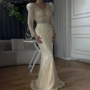 Serena collina musulmana blu sirena in rilievo abiti da sera abiti 2024 LA71931 personalizzati - Product Image 4