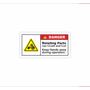 Warning Rotating Parts Can Crush Keep Away During Operations Workplace Safety Decal Waterproof 3M Adhesive Packaging Labels M02 - Product Image 1