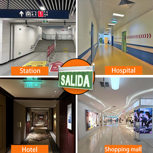 Lámpara de Salida de Emergencia Colgante, Luz de Emergencia Recargable, Señal de Salida, Seguridad contra Incendios, Tablero de Acrílico Transparente, Plástico - Product Image 4