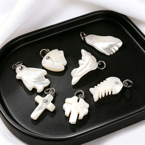 Colgantes de Joyería de Moda, Dijes de Varios Estilos: Pez, Estrella, Cruz, Concha, Colgantes de Acero Inoxidable para Fabricación de Joyería DIY - Product Image 2